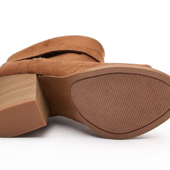 So Nochill Women’s Peep Toe Ankle Boots Size 9 Cognac Brown - Picture 4 of 10